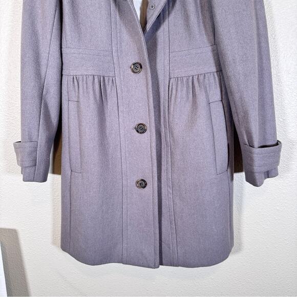J Crew Grey Wool Lady Day Pea Coat Womens 4 Preppy Button Down Warm Winter - Picture 9 of 13